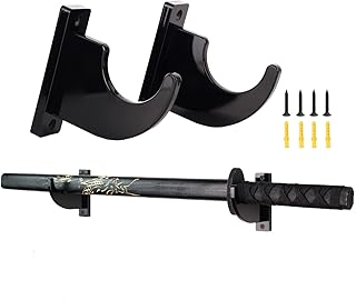 Acrylic sword wall mount Lightsaber wall mount Katana wall mount Sword holder Display Stand Samurai sword wall mount Solid capacity 35lbs (black-1pair)