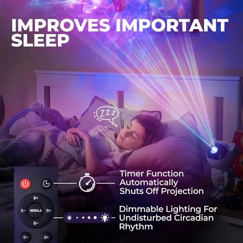 Image of Desidiya LED Starry Night Light Projector Lamp, Galaxy Projector, Star Projector with Timer and Remote Astronaut Nebula Lamp for Kids Adults, Room Decor Gifts for Kids, Friends, Birthday Party (White)