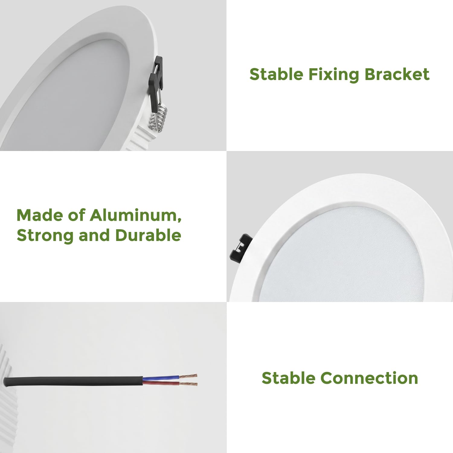 Faretti Led da Incasso per Cartongesso 16W, bianco caldo, bianco neutro, bianco freddo, con funzione di memoria, faretti da soffitto, diametro foro Ø130-140mm, AC 220-240V, Alluminio, Set da 4