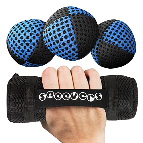 speevers Weighted Juggling Balls for Fitness 650g, Set of 3 Power XBalls with Carry Pouch, Fun Indoor Home Workout Aids for Weight Loss and Training, Best Exercise Gifts for Men and Women