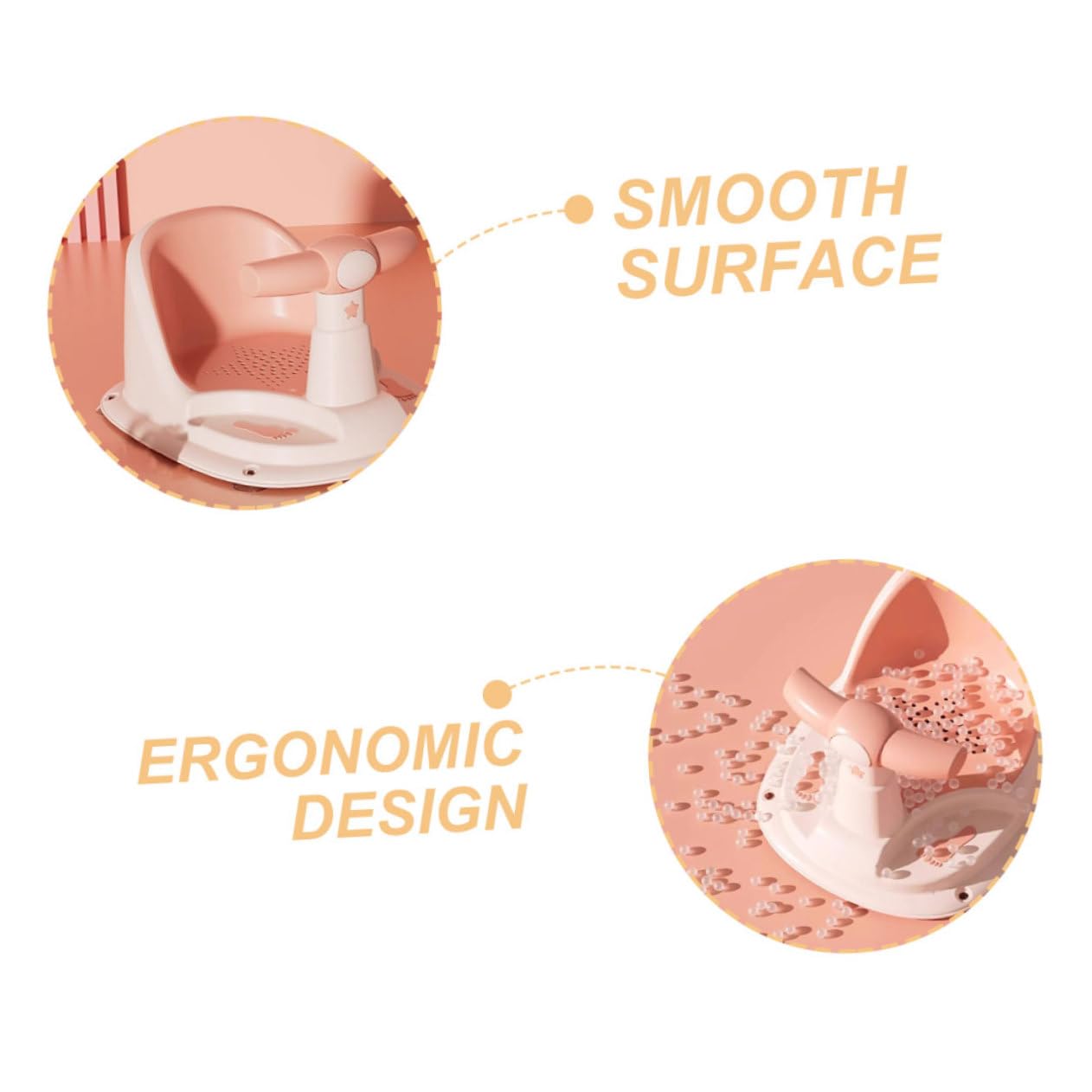 Healvian Babybadewannensitz für 6-12 Monate Babys mit Rutschfestem Design und Ergonomischer Form aus Pp und Tpe für Sicheres Baden zu Hause im Apartment