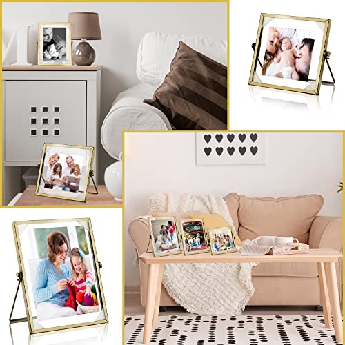 3 Packs Glass Photo Frame Collection Gold Floating Frame Simple Metal Geometric Picture Frame With Glass Cover For Weddings Frame Stand For Art Display, 8.66 X 6.69, 7.87 X 5.91, 5.91 X 5.91 Inches #TOP6
