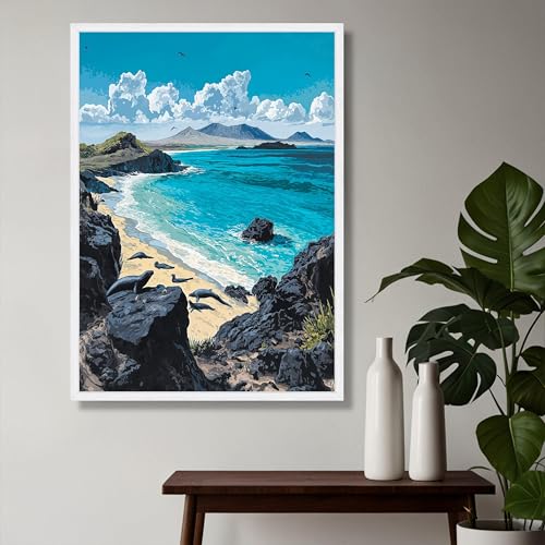 Œuvre d'art sur la faune marine et grand tableau d'océan pour évader l'esprit au quotidien
