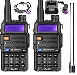 BAOFENG Ham Radio Handheld UV-5R Long Range UV5R Dual Band VHF UHF Rechargeable Two Way Radio Walkie Talkies for Adults with Earpiece AR-771 Full Kit for Camping Hunting Survival Gear,2Pack