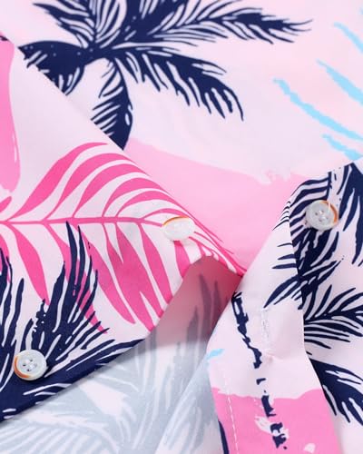 siliteelon Boys Hawaiian Shirts Short Sleeve Cotton Summer Beach Button Down Casual Aloha Luau Shirts for Kids4