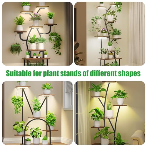 Image of RWNTAO 3 Head 7.8 Inches LED Grow Light Strips, Grow Lamps for Indoor Plants Full Spectrum 3000K, 72 LEDs Plant Light Strips with 3 /9 /12H Timer, 10 Dimmable Levels for Seedling Succulent