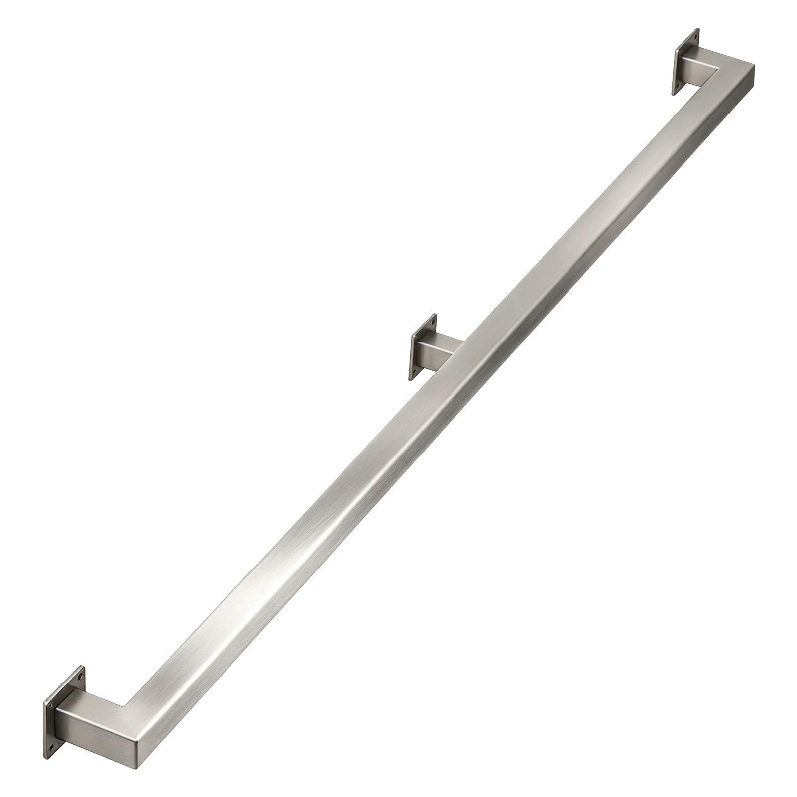 Junvstor 1-20FT Square Stair Handrail, Indoor Staircase Handrails Wall Mount Support Stair Railings, Non-Slip Safety Corridor Lofts Patio Guardrail, Stainless Steel Banister Railings(11ft/330cm)