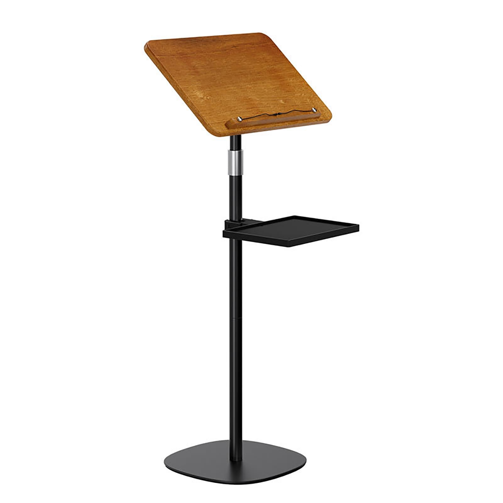 Supporto per podio, regolabile, altezza 50-180 cm, per libri, spartiti, libri di cucina, porta libri con piedistallo, in legno
