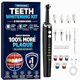 Professional Tooth Polisher Plaque Remover for Teeth, Teeth Stain Tartar Remover, Tooth Cleaner, Dental Cleaning Kit for Tooth Whitening, 5 Modes, Rechargeable 8 Heads & 5 Toothpastes