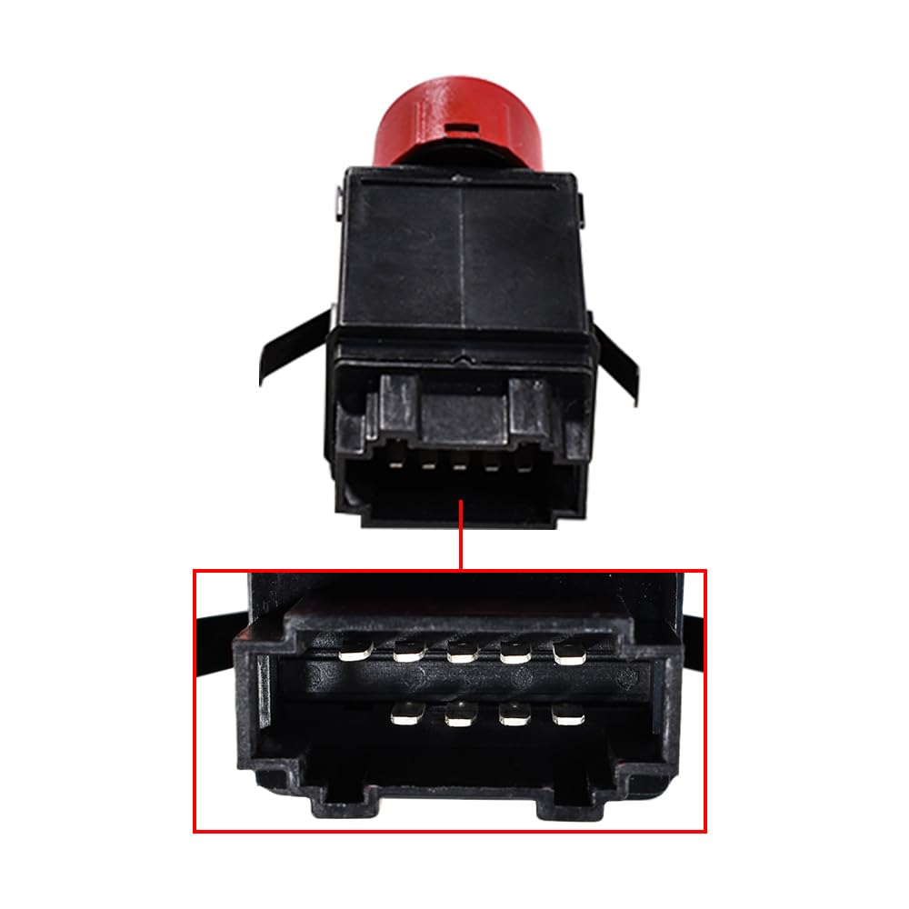 Warnblinkschalter Taster Warnblinkschalter Blinkerrelais Warnblinker Warnblinklicht Schalter Kompatibel mit Audi TT MK1 8N 1998-2006 8N0941509B
