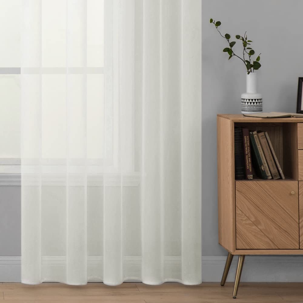 MIULEE Tende Trasparenti Con Passanti Morbidi Finestre per Salotto Eleganti Soggiorno per Camera da Letto e Tende Cameretta Bambini 2 Pannelli 140x225cm Avario