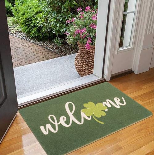 Paillasson Saint-Patrick antidérapant grand tapis entrée trèfles 43x74