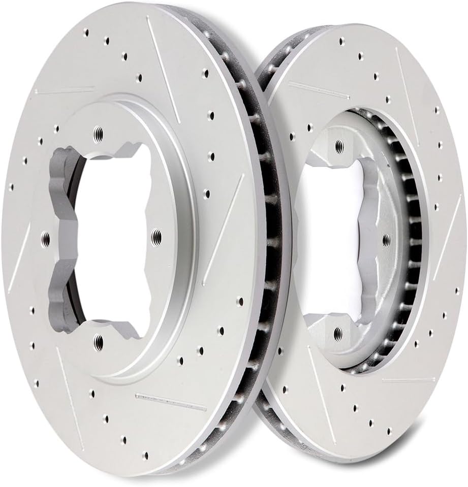 SCITOO 2pcs Front Drilled Slotted Discs Brake Rotors Brakes Kit fit for 1997 for Acura CL, 1990 1991 1992 1993 1994 1995 1996 1997 for Honda for Accord