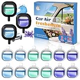 DERDUFT Car Air Freshener Vent Clip Kit – 3 Diffusers & 12 Refills, Long Lasting Car Fragrance for Daily Commute & Road Trips, Reusable Leakproof Vent Air Freshener, New Car, Lavender, Sea Breeze