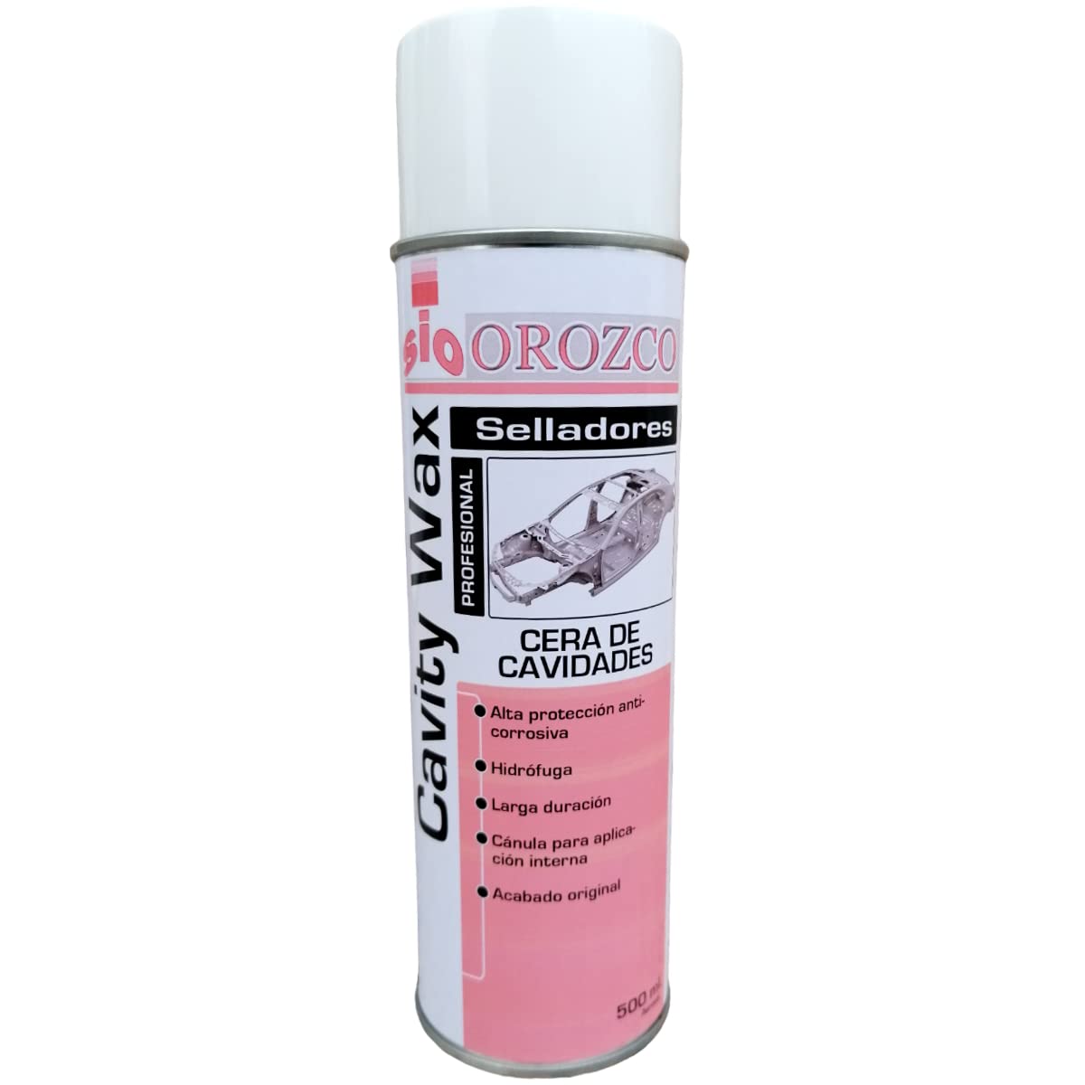 SIO 3X Cera de Cavidades Spray 500 ml – Protector Anticorrosivo para Chapa y Carrocería – Cera Protectora Interior Puertas y Bajos – Protección Óxido Automoción Profesional