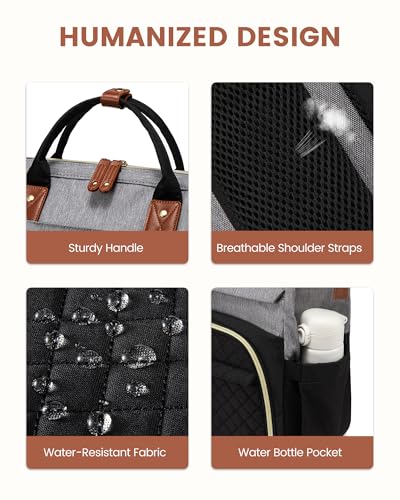 Image of LOVEVOOK Laptop Backpack for Women, 15.6'' Waterproof Nurse Bag Teacher Work Backpack Purse for Women, Travel Computer Backpack for College Office Business Ladies