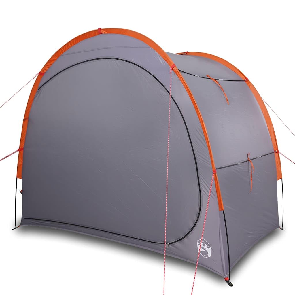 Tienda de campaña impermeable gris y naranja para camping, tienda de campaña con espacio de almacenamiento, accesorios para excursiones familiares, tienda de campaña de poliéster impermeable con