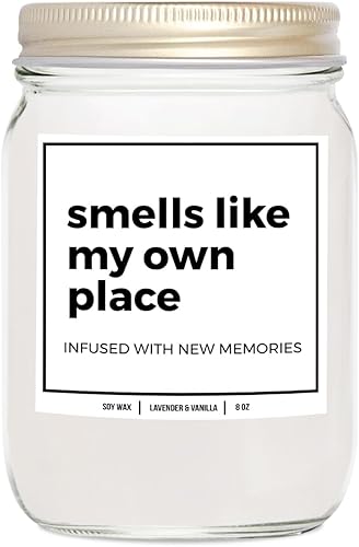 YouNique Designs Smells Like My Own Place - Vela de 8 onzas, velas de inauguración de la casa, regalos de inauguración de la casa para regalos de