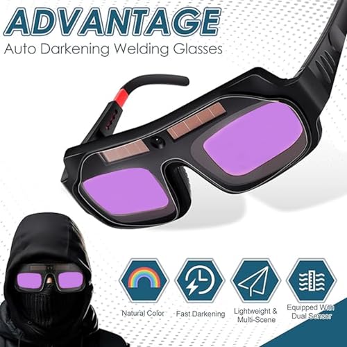 Image of CartHome Welding Glass, Welding Goggles with Auto Darkening, Adjustable Safety Goggles for Welding Work Ideal Gift for Professional Welders To Protect Their Eyes