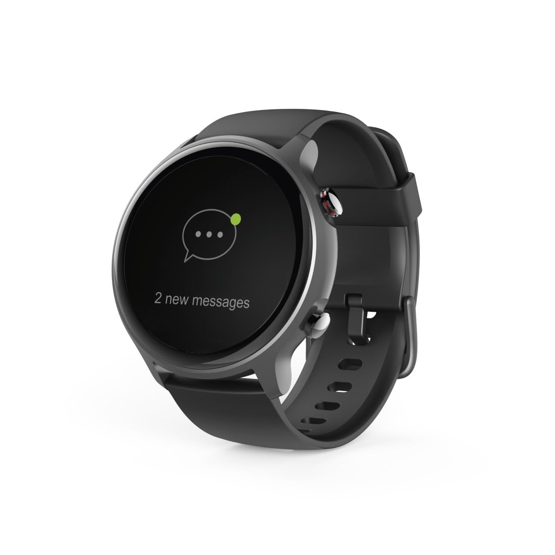 Hama Smartwatch GPS (zegarek inteligentny, smart, LCD, Bluetooth, wodoodporny, pulsoksymetr, powiadomienia, silikonowy pasek, sportowy, fitness) czarny