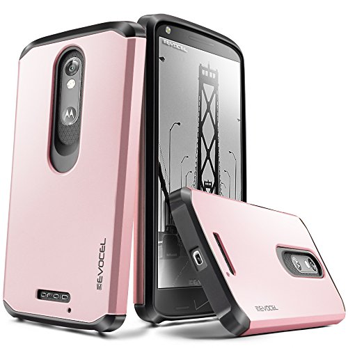 DROID Turbo 2 Case, Evocel [Dual Layer Series] Hybrid Armor Protector Case For Motorola DROID Turbo 2 ( XT1585 / 2015 Release / Kinzie) - Retail Packaging, Rose Gold