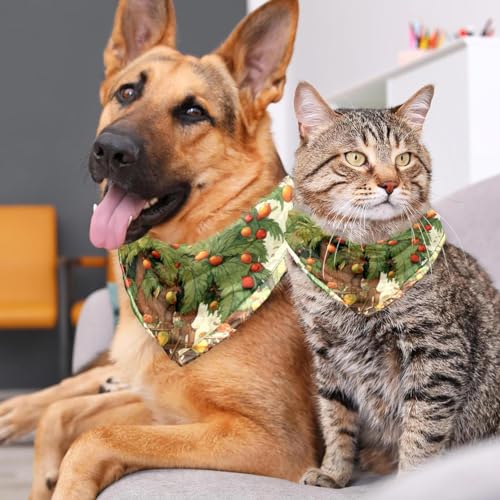 Halstücher für Hunde, Dreieckstuch aus Chiffon für Hunde, Halstücher, Urlaub, saisonales Hundehalstuch, Kostüm, Cartoon-Dattel-Knallbonbons, 2 Stück
