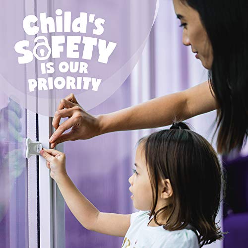 Child Safety Locks For Cabinets And Drawers, Sliding Door Lock, Easy-To-Install Cabinet Locks For Babies, Baby Cabinet Safety Latches, Set Of 2, White - Ashtonbee (2 Pack) #TOP5