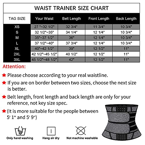Miss Moly Neoprene Sauna Waist Trainer Corset Sweat Belt For Women Compression Trimmer Waist Cincher For Workout Fitness,Grey S #TOP5