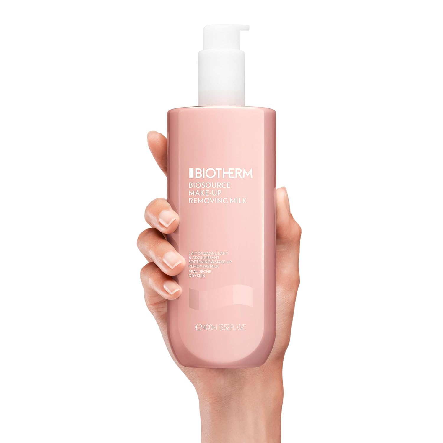 Biotherm Reinigungsmilch Biosource Lait Demaq für trockene Haut, milde Reinigungsmilch mit Life Plankton und Sheabutter, entfernt Unreinheiten und Make-up, für ein frisches Hautgefühl, 400 ml | Life Plankton, Sheabutter, entfernt Unreinheiten und Make-up,