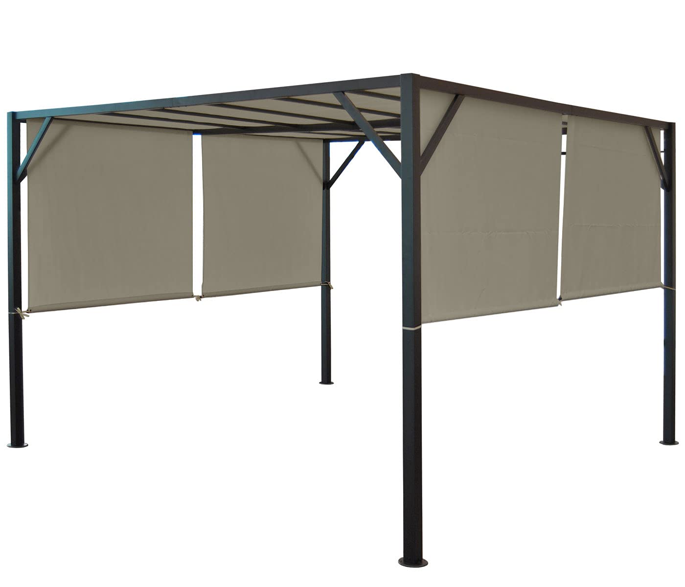 Mendler Teli di Ricambio Copertura Tetto per Gazebo Baia Poliestere 3x3m Marrone Beige