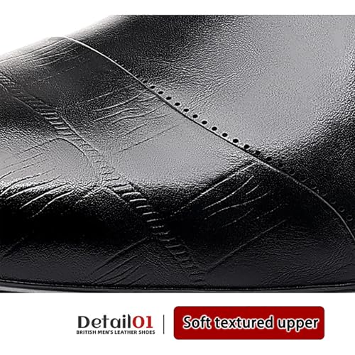 Men's Genuine Leather Breathable Three-Piece Shoes, Business Wedding Groomsmen Dress Shoes with Soft Upper, Anti-Slip Sole Suitable for Business Gentlemen2