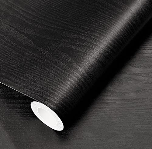 Papel pintado efecto madera negra texturizada vinilo premium de alta opacidad 2