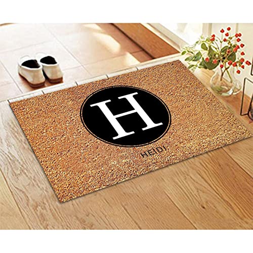 Tapis de porte fibre de coco lettre H pour zone à trafic intense anti-boue séchage rapide - 5