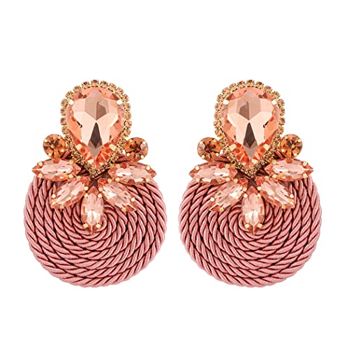 Rhinestone Teardrop Statement Earrings Fancy Costume Earrings Cluster Crystal Chandelier Drop Dangle Earrings for Women Girls Wedding