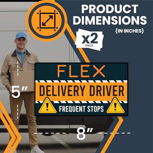 Image of Magnet Me Up Flex Delivery Driver Automotive Magnet Decal, 2 Pack, 8x4.5 inches, Automotive Magnet for Car, Truck, SUV, Vehicle Safety Sign for Flex Delivery Driver, Crafted in USA
