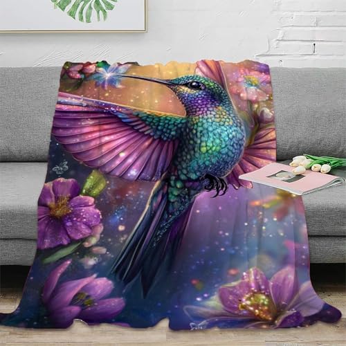 Couverture polaire colibri douce et moelleuse automne hiver