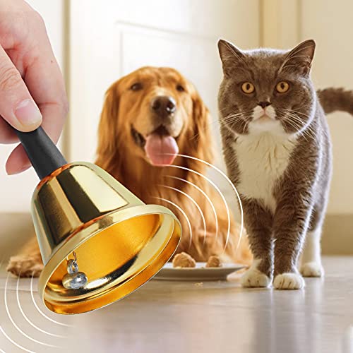 image for MROCO Gold Hand Bell, Steel Call Bell for Wedding, Adults, Dinner Bell