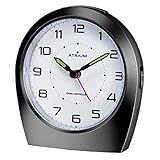 [page_title]-Atrium Funkwecker analog Quarz ohne Ticken klassisches Design matt schwarz A620-7