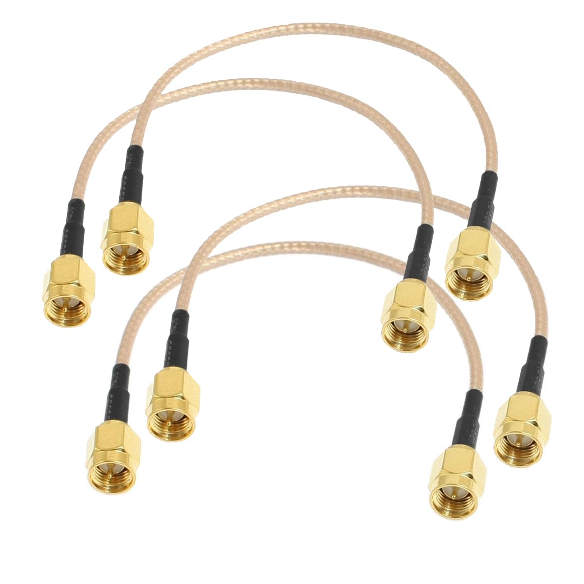 exgoofit SMA Male to SMA Male Cable 6 inch, Pack of 4, RG316 SMA Coaxial Cable Extender for Antenna Extension
