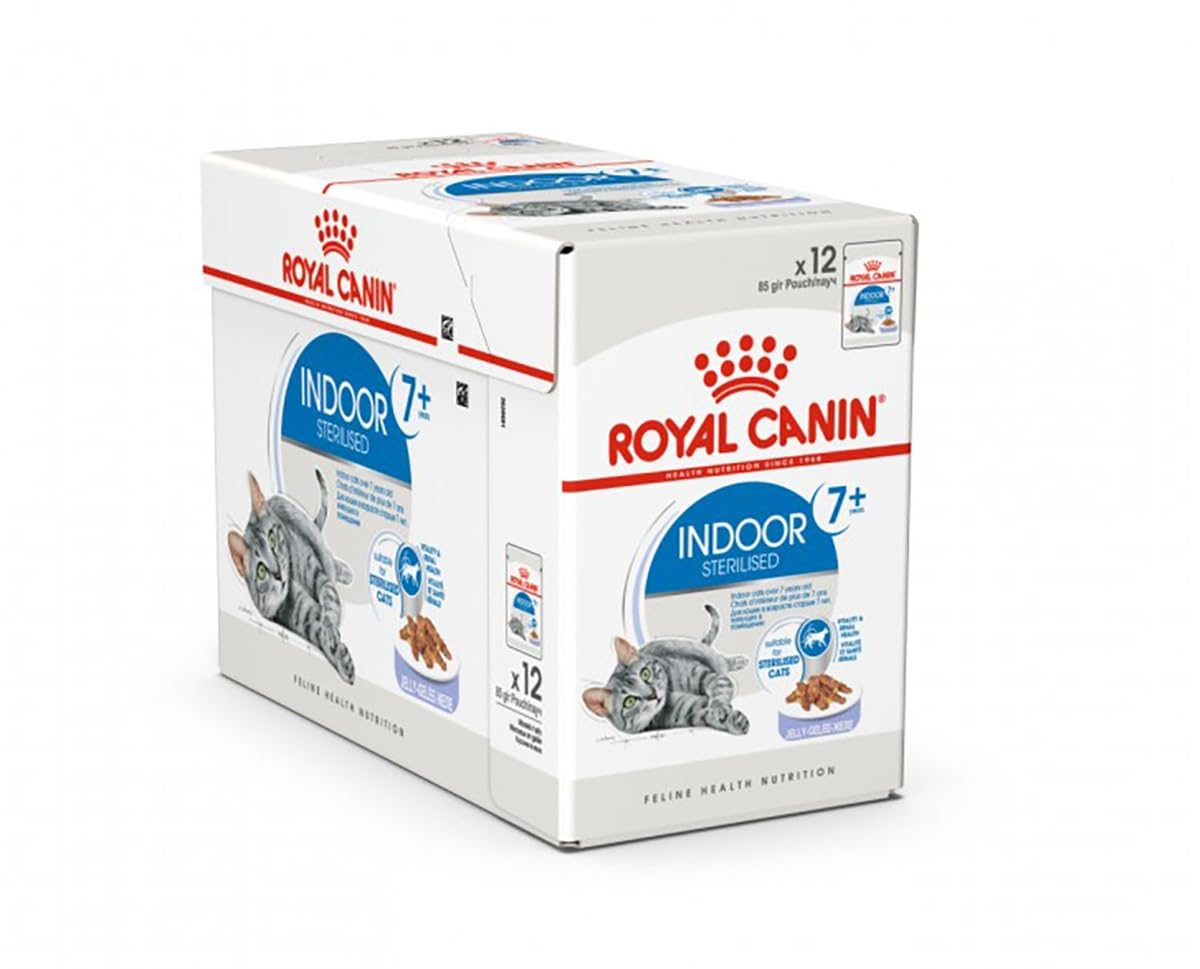 Royal Canin Fhn Indoor 7+ Jelly Wet Food Pouches Box Of 12X85G Feline Breed Nutrition Cat Food