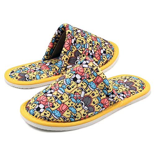 CHOCHILI Women Minion Home Slippers Yellow Blue Lightweight Silent Walk Size 7 to 82