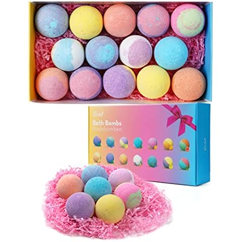 Badebomben Geschenkset, 14Pcs Badekugeln in hochwertiger Geschenkbox Cover