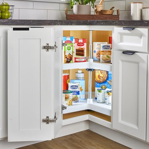 Image of Rev-A-Shelf 24 inch Kidney Shaped Dual Tier Lazy Susan for Corner Base Cabinets