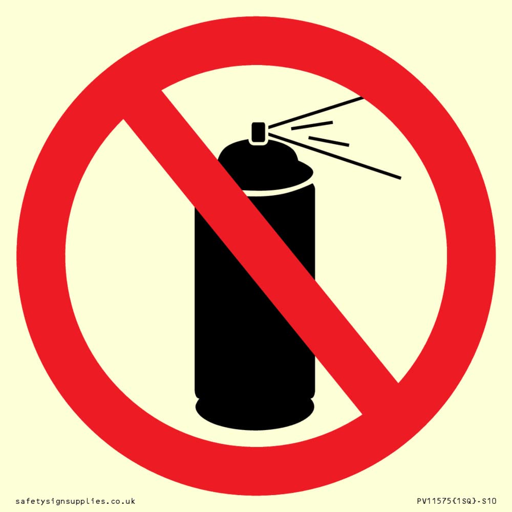 P906 Prohibition: No aerosol Sign - 100x100mm - S10