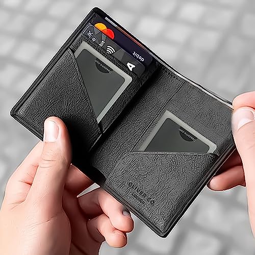 Plastic Wallet Insert for Credit Card Set of 2, Men Wallets Trifold Vinyl Credit Card Sleeves Holder (Accordion 7 Page)2