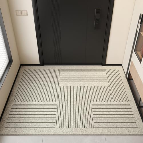 ノーブランド品 玄関マット 屋外用 大判 幾何学柄 スタイル1 ラバー 洗える 80*120cm