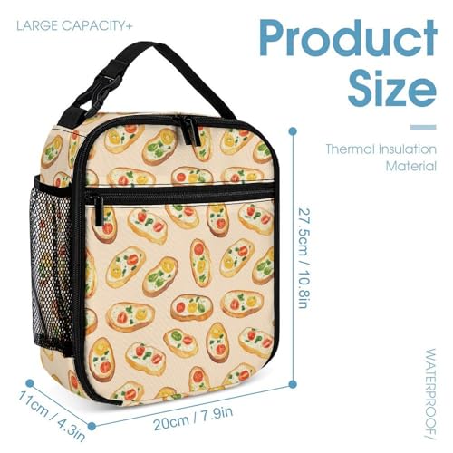 Crostini Pattern Funny Backpack Sets Lightweight 3Pcs Daypack Set with Lunch Box And Pencil Case for Women Men4