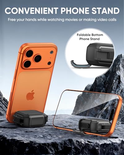Image of MoKo for AirPods 4 Case Cover with Lock, Waterproof, Black | Secure Lock, IP68 Waterproof, Military‑Grade Shockproof, Keychain, Phone Stand, Cleaner Kit