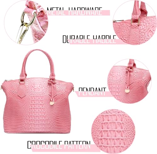 Image of Makcr Joacbv Women Purse Satchel Bag Long Crossbody Classy Tote Bag Top Handle Vegan Leather Ladies Handbags Embossed Pattern