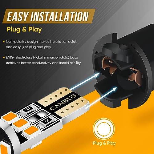 Bombilla LED T10 W5W 194 Canbus Amber Pack 10 miniatura 5